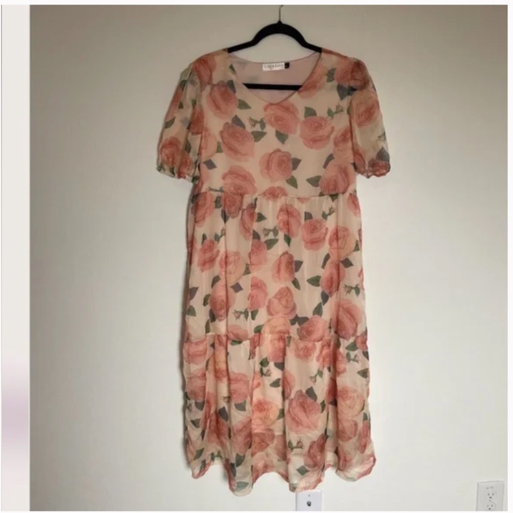 ⭐️ Mom Baby Floral Chic Girly Vaca Classy Hipster Tiered Ruffle Maxi Midi Dress